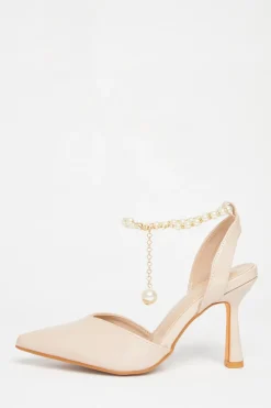 Quiz Occasion Shoes|Heels>Pearl Strap Court Heels