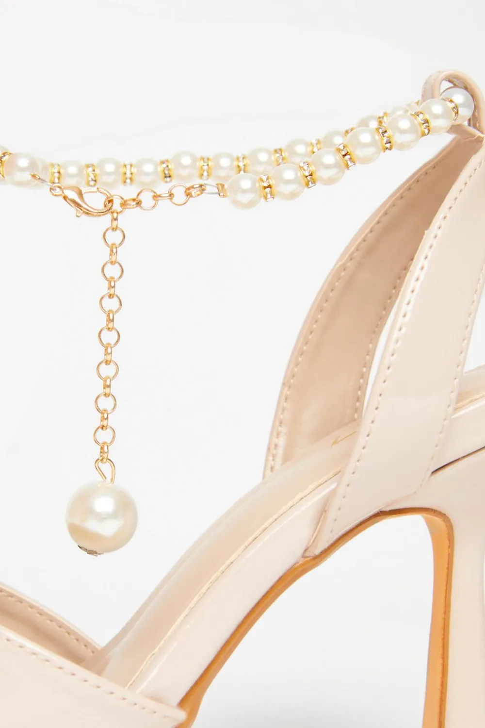 Quiz Occasion Shoes|Heels>Pearl Strap Court Heels