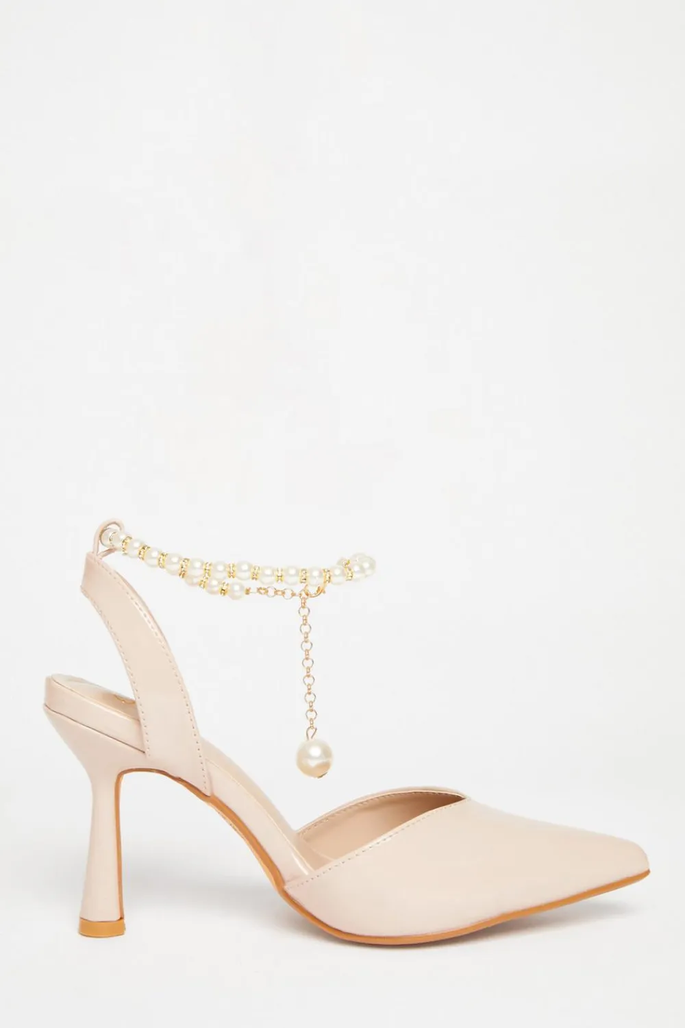 Quiz Occasion Shoes|Heels>Pearl Strap Court Heels