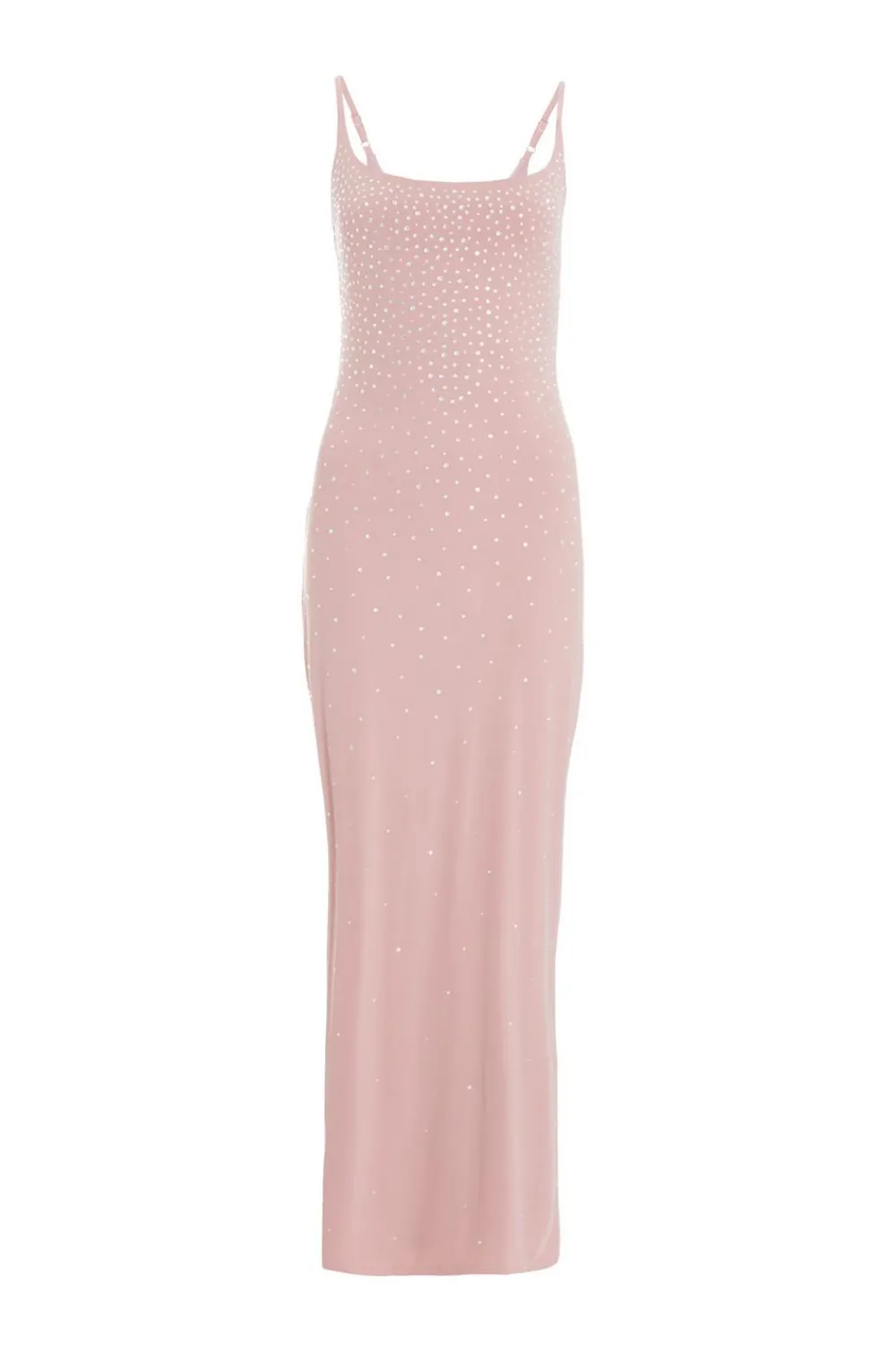 Quiz Evening Dresses|Prom Dresses>Nude Rhinestone Square Neck Maxi Dress