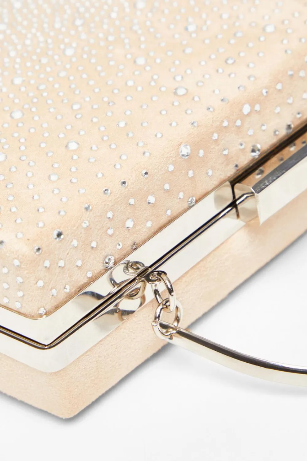 Quiz Bags|Shoe & Bag Sets>Nude Satin Embellished Box Bag