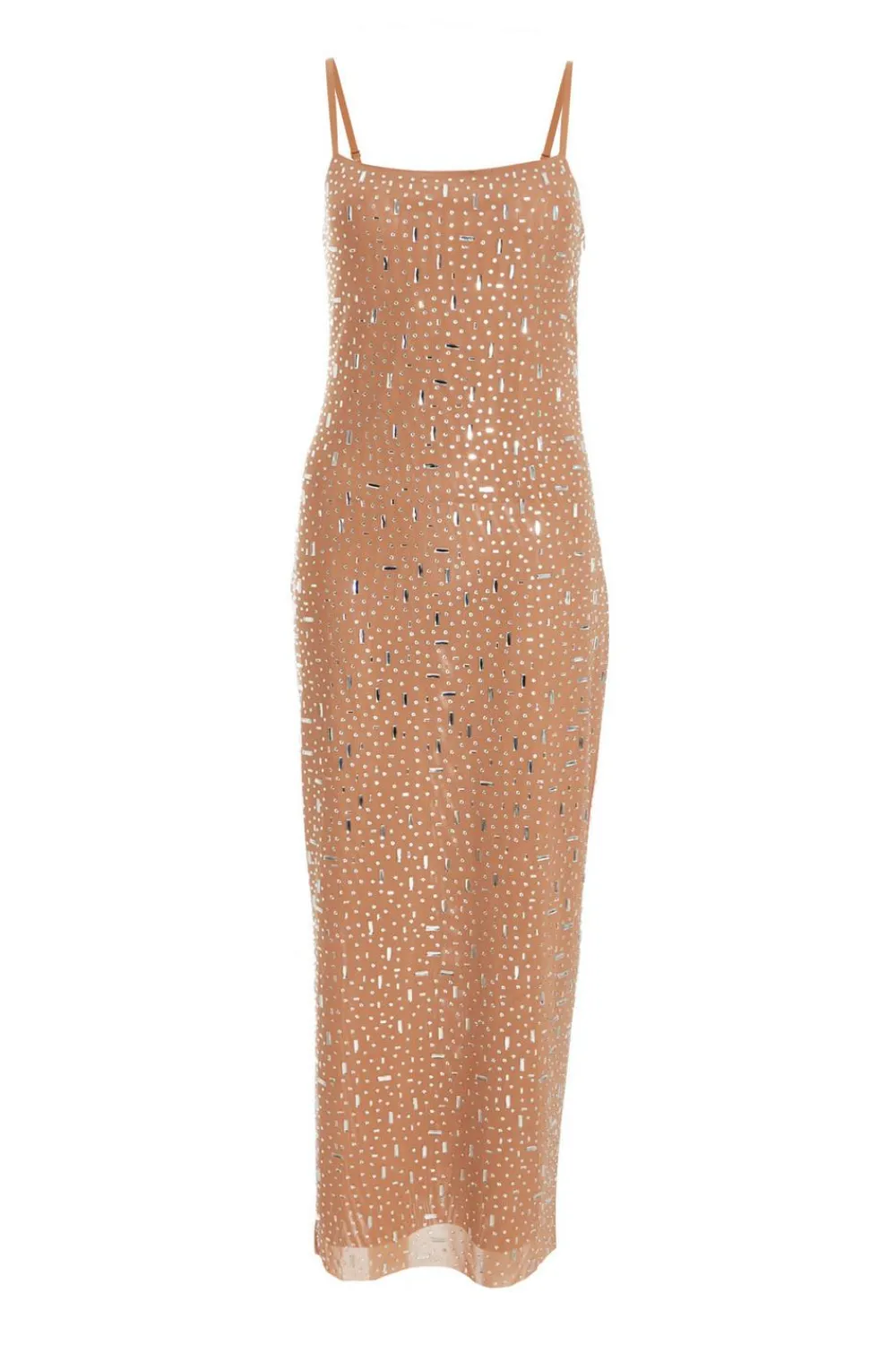 Quiz Evening Dresses|Occasion Dresses>Square Neck Embellished Maxi Dress