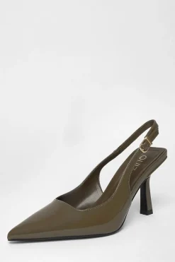Quiz Heels|Day At The Races>Patent Sling Back Court Heels