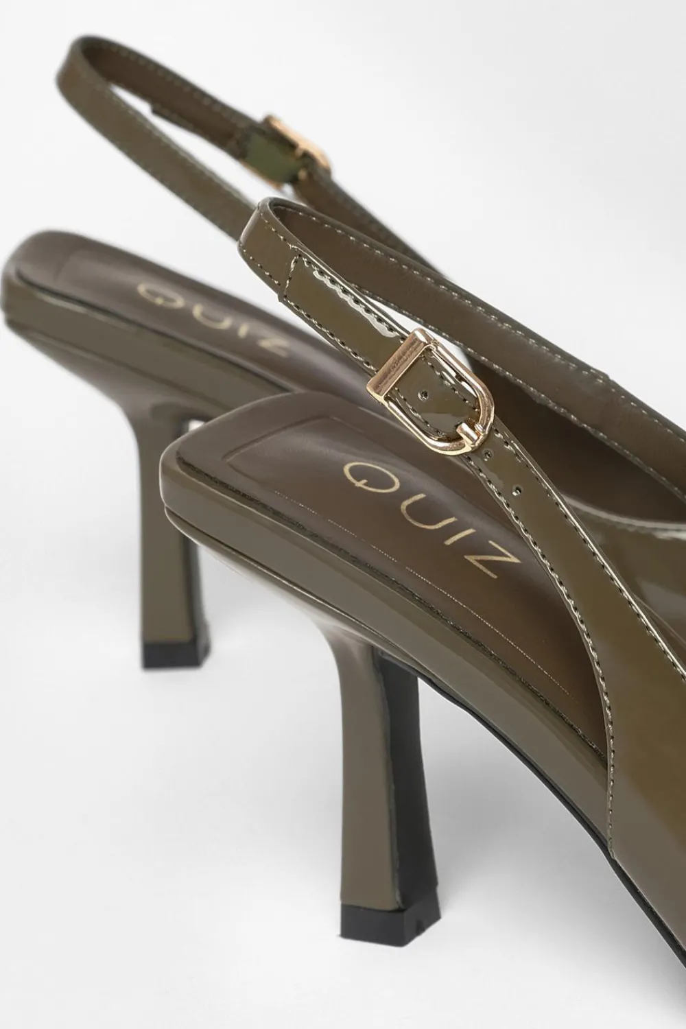 Quiz Heels|Day At The Races>Patent Sling Back Court Heels