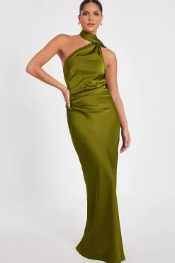 Quiz Prom Dresses|Prom & Ball>Satin Wrap Neck Maxi Dress