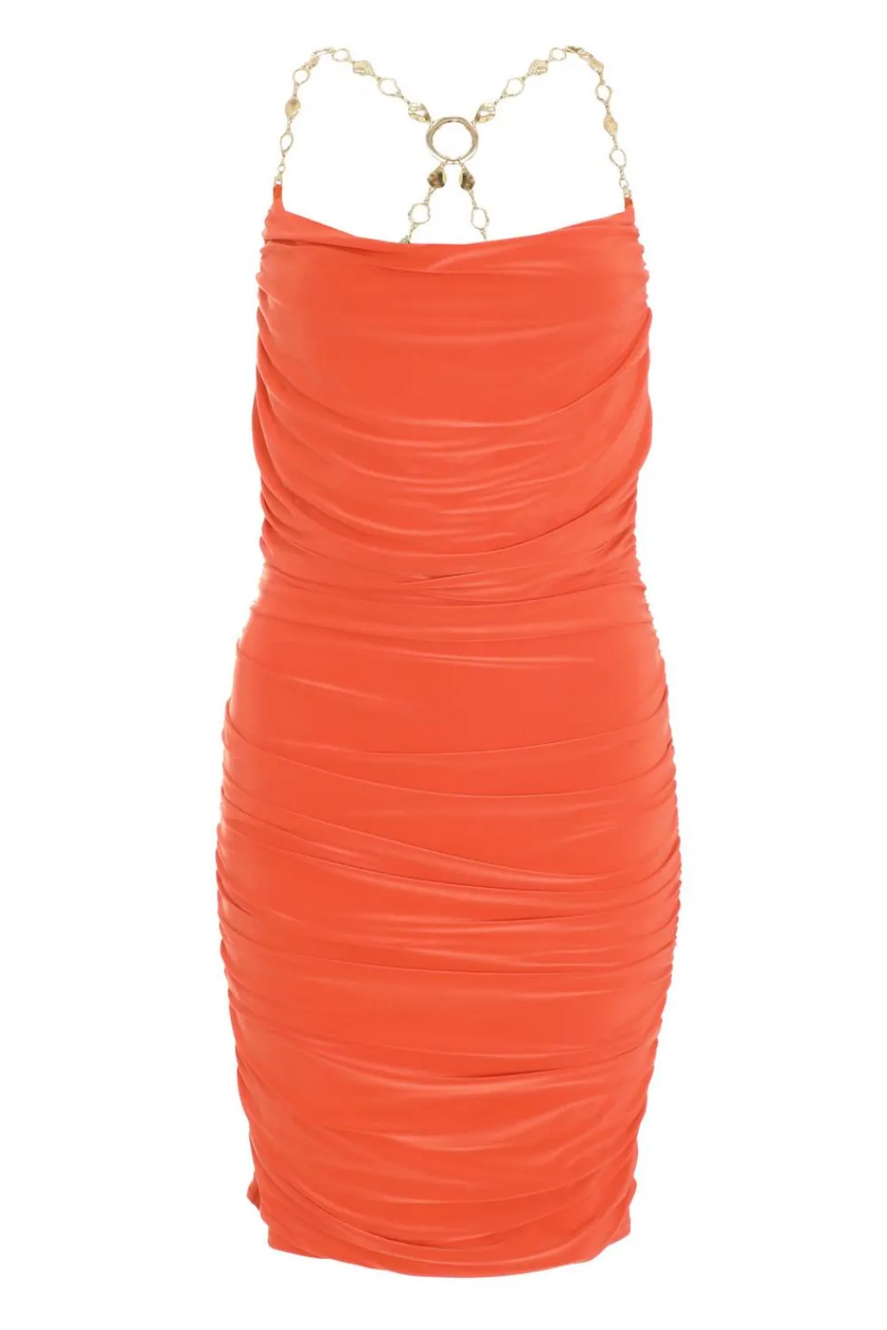Quiz Mini Dresses|Going Out Dresses>Orange Chain Bodycon Mini Dress