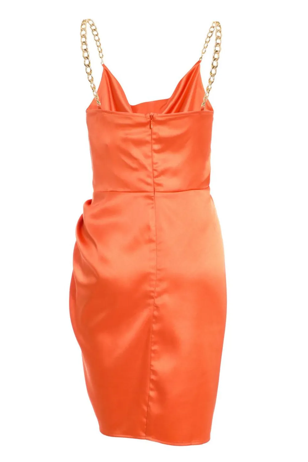 Quiz Satin Dresses|Mini Dresses>Orange Satin Mini Dress