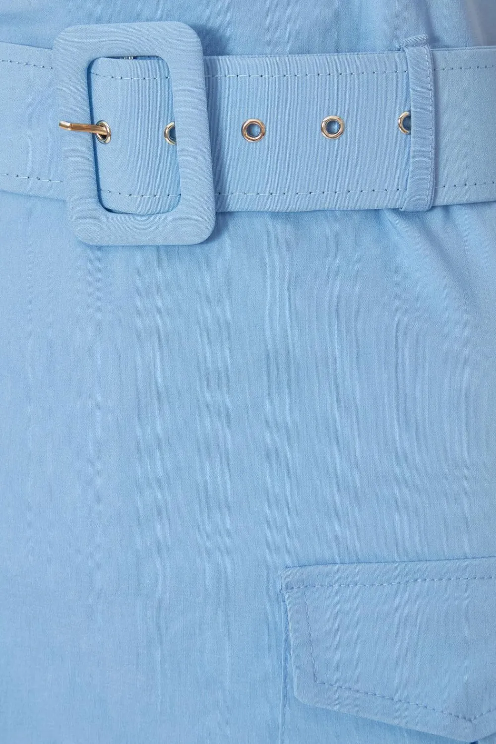 Quiz Playsuits|Summer Clothes>Pale Blue Belted Playsuit