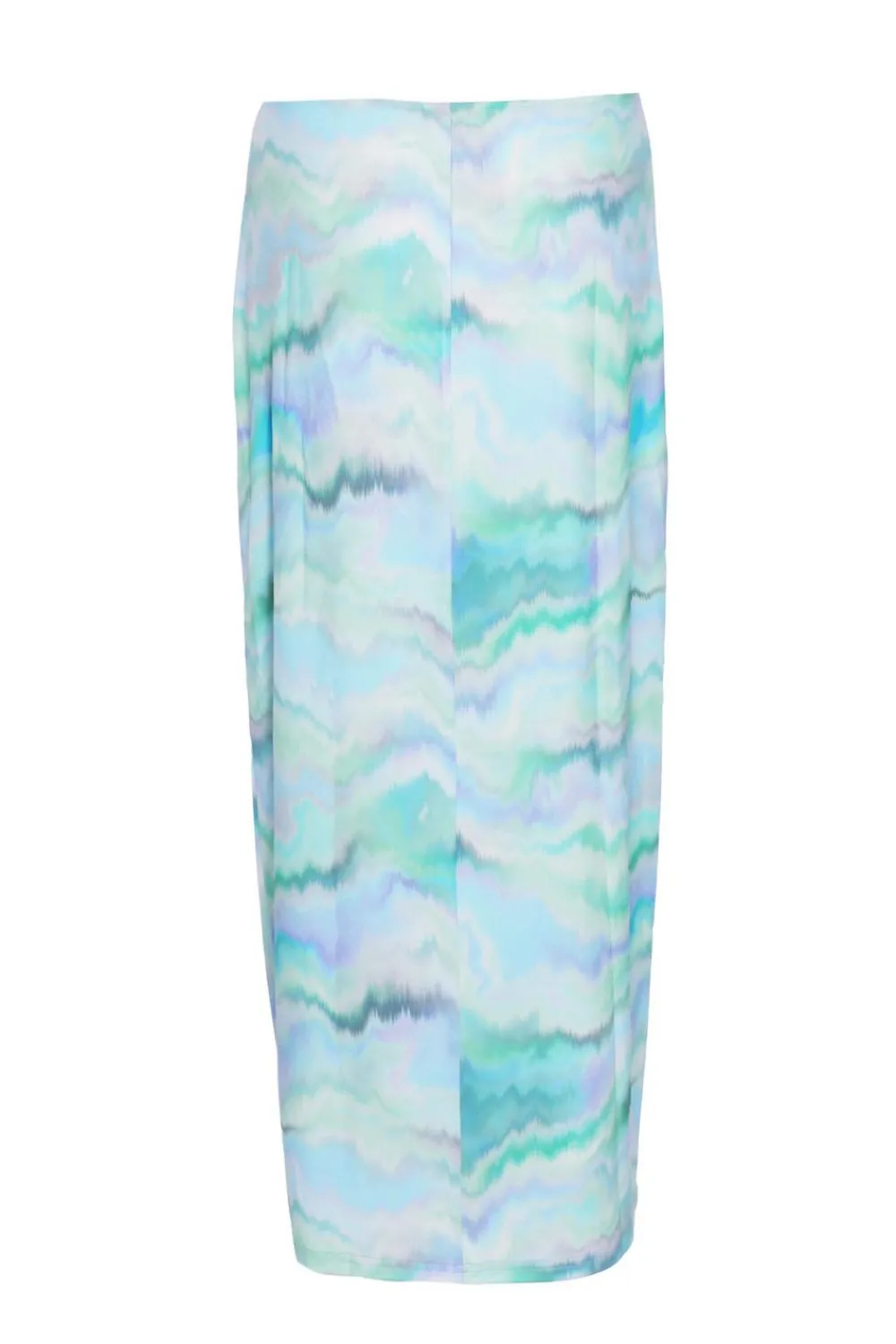 Quiz Skirts|Holiday>Pale Blue Marble Print Ruched Midi Skirt