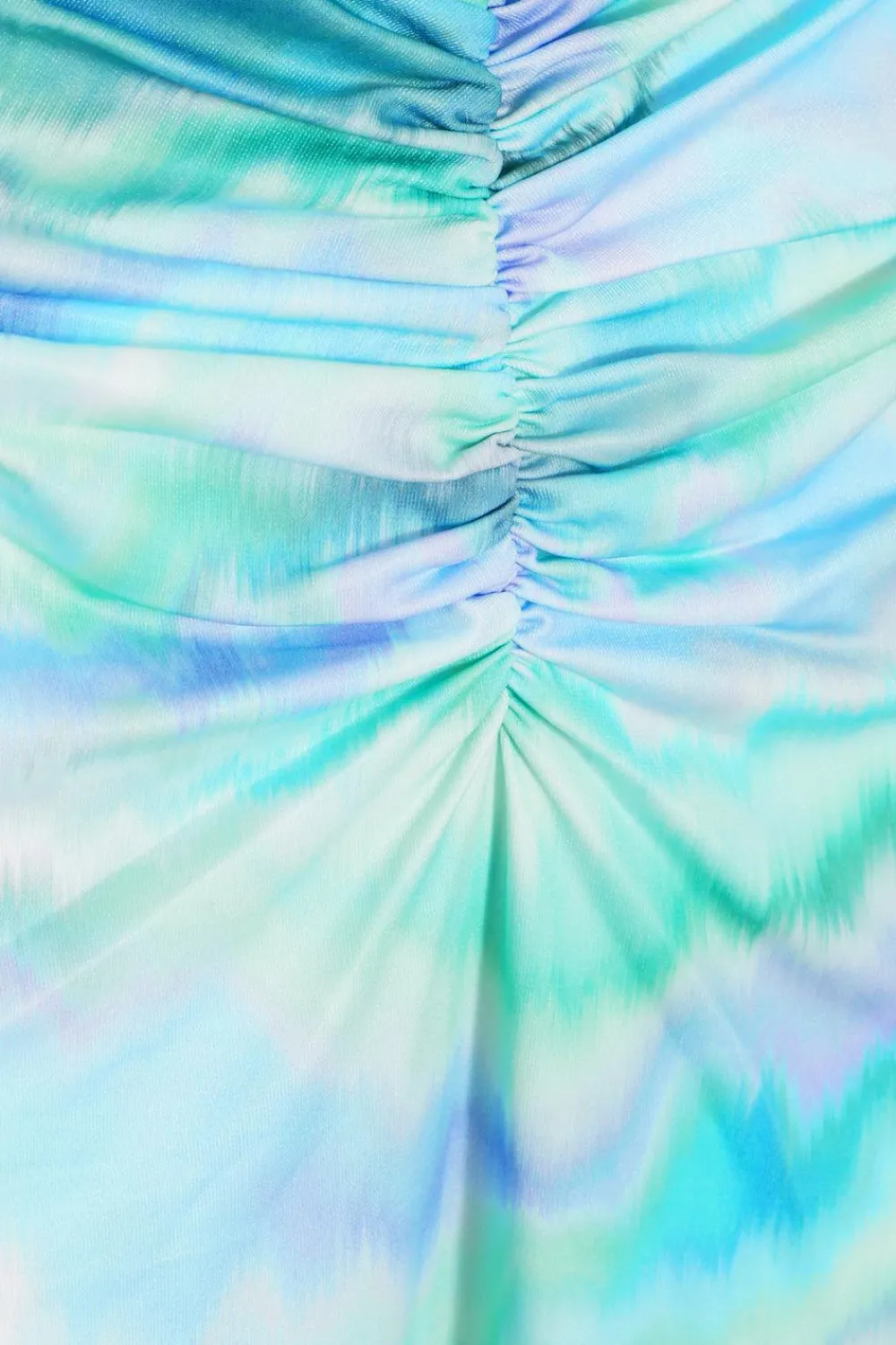 Quiz Skirts|Holiday>Pale Blue Marble Print Ruched Midi Skirt