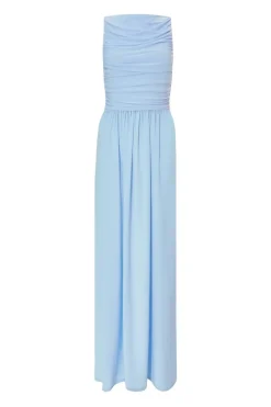 Quiz Day At The Races|Christening Guest>Pale Blue Ruched Midaxi Dress