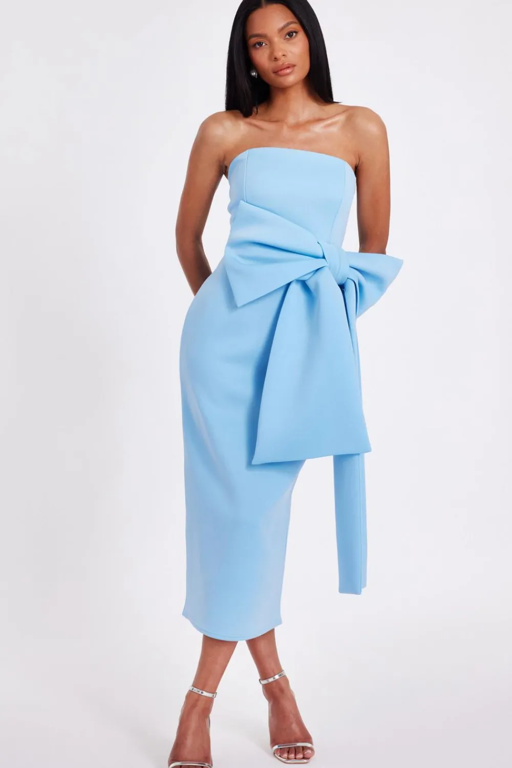 Quiz Day At The Races|Christening Guest>Strapless Bow Midi Dress