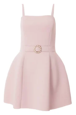 Quiz Day At The Races|Summer Clothes>Pale Pink Buckle Mini Dress