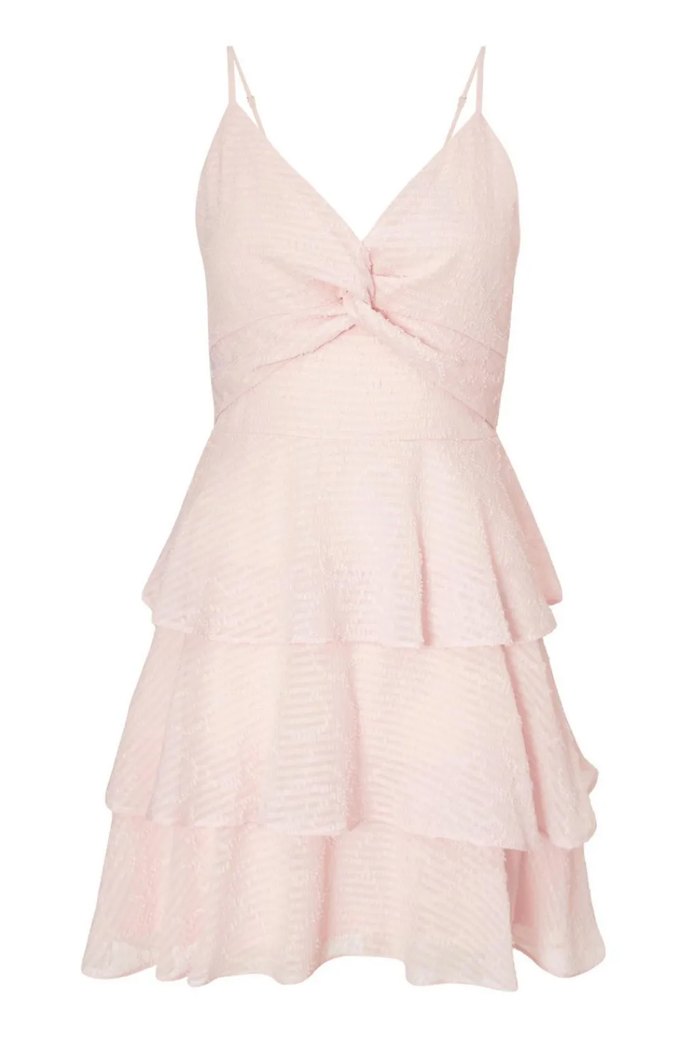 Quiz Summer Clothes|Holiday>Pale Pink Chiffon Tiered Mini Dress