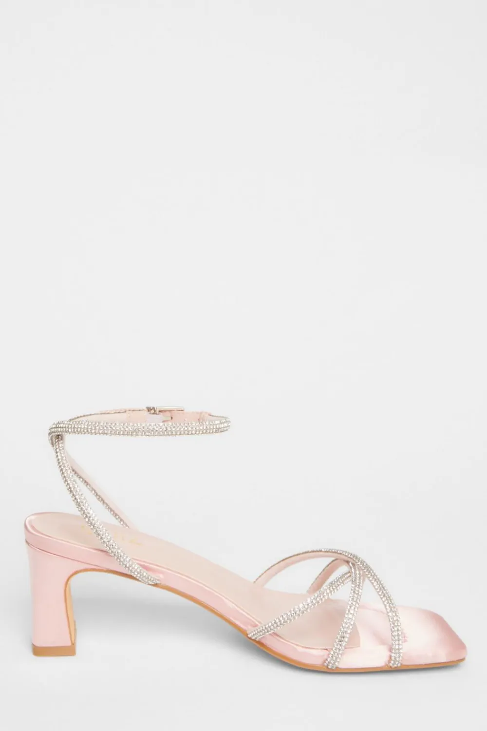 Quiz Shoe & Bag Sets|Occasion Shoes>Diamante Strap Block Heels