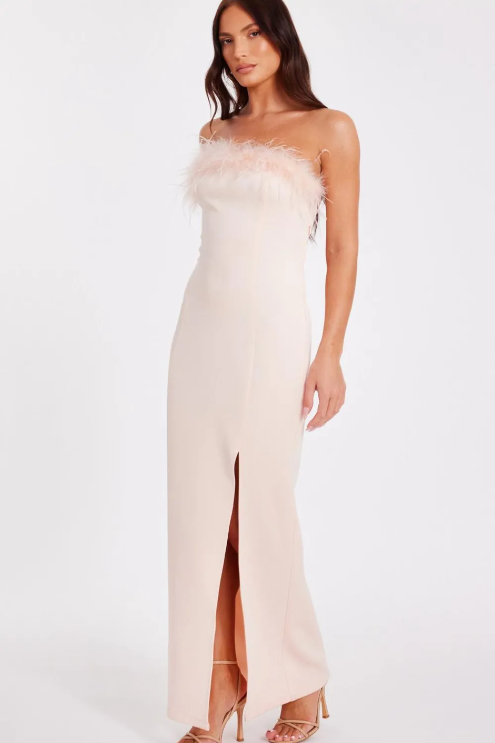 Quiz Prom Dresses|Prom & Ball>Feather Trim Midaxi Dress