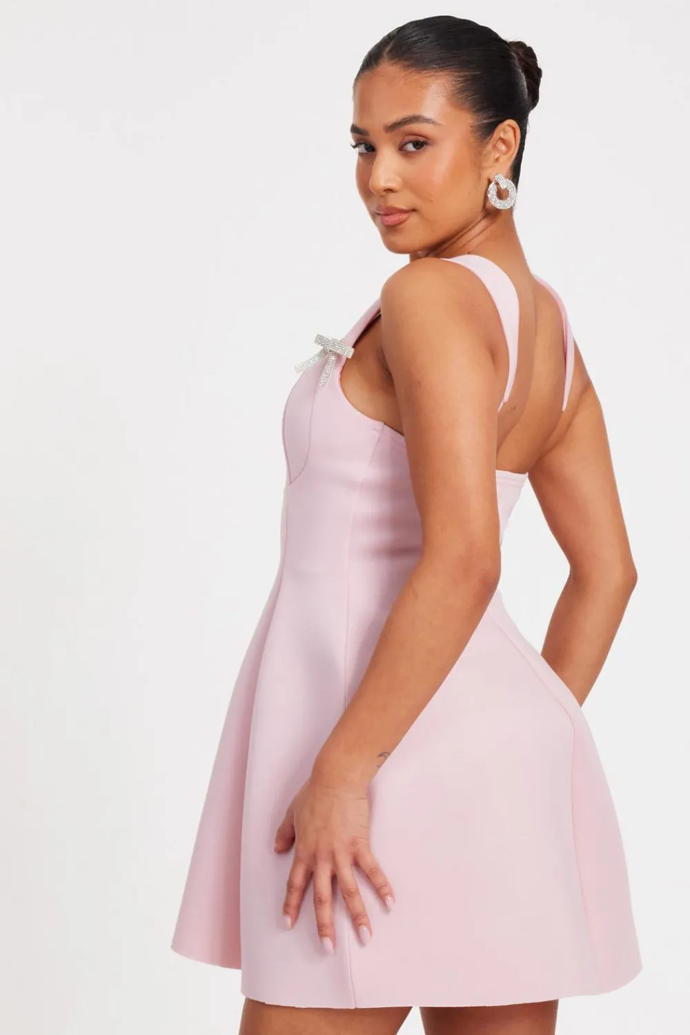 Quiz Pink Dresses|Petite Dresses>Petite Baby Pink A-Line Mini Dress