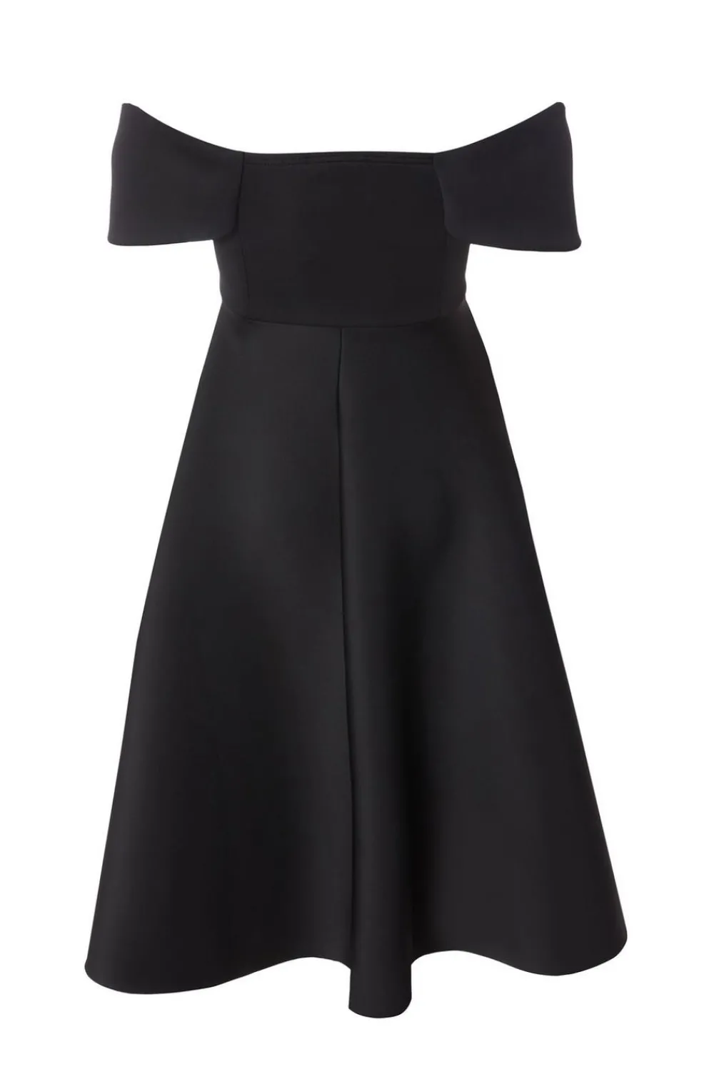 Quiz Evening Dresses|Wedding Guest Dresses>Petite Black Bardot Midi Skater Dress
