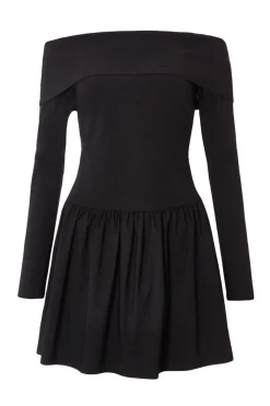 Quiz Going Out|Casual Clothing>Petite Black Bardot Skater Dress