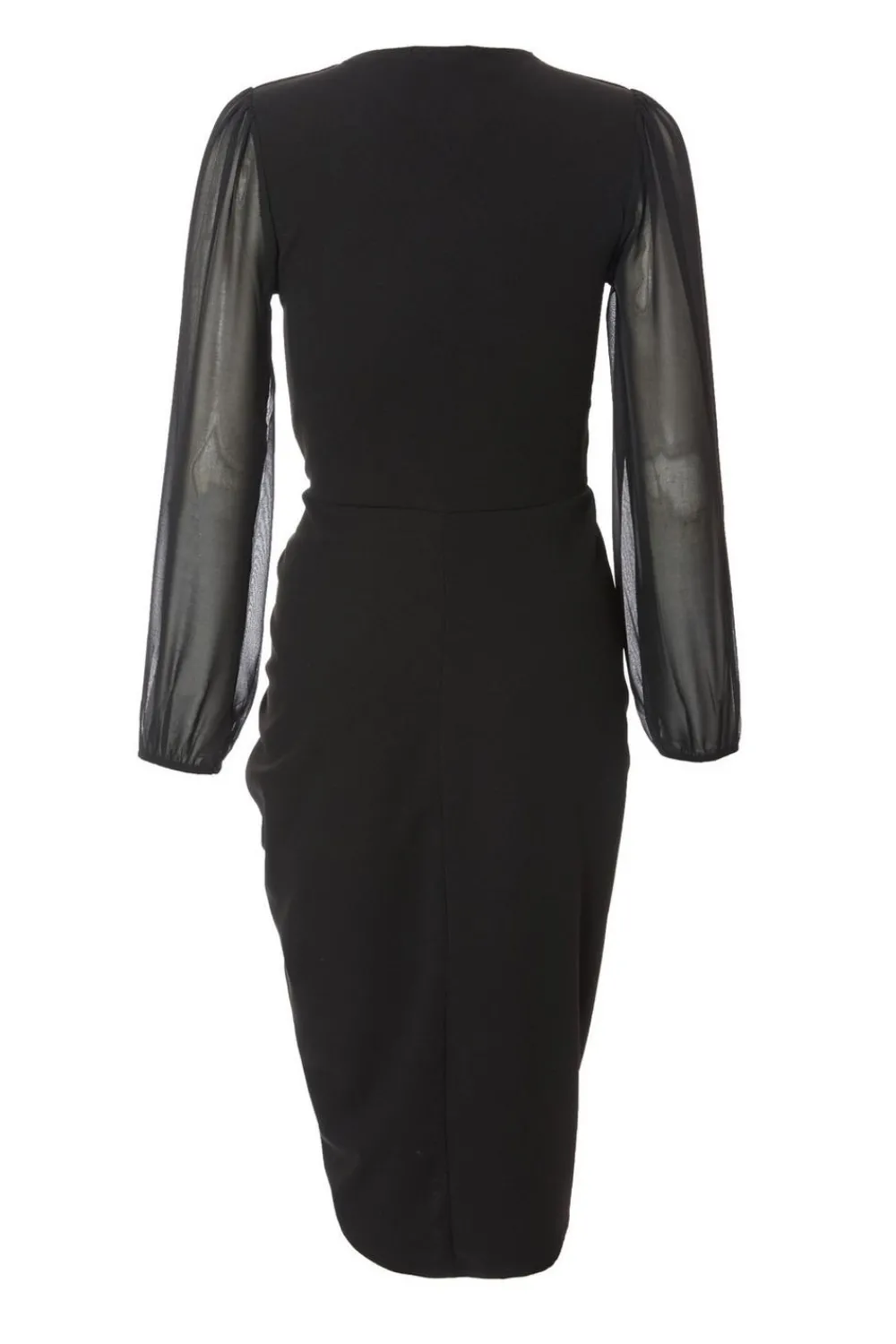Quiz Christening Guest|Modest>Petite Black Buckle Midi Dress
