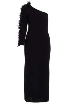 Quiz Prom Dresses|Prom & Ball>Petite Black Frill One Shoulder Maxi Dress
