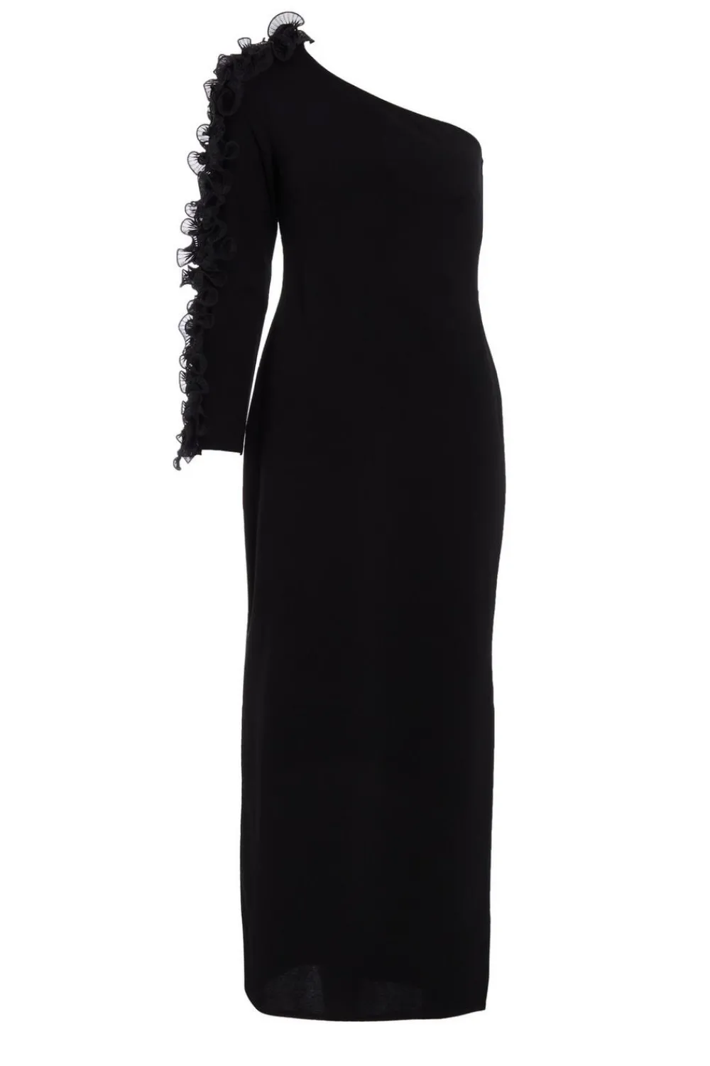 Quiz Prom Dresses|Prom & Ball>Petite Black Frill One Shoulder Maxi Dress