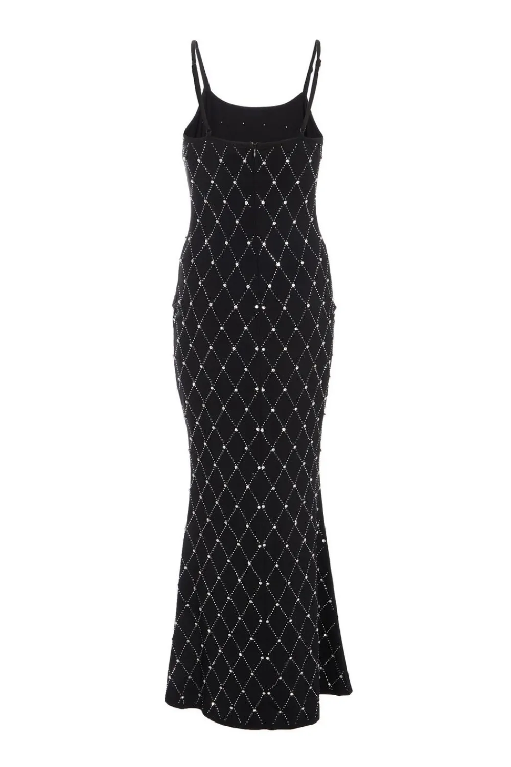 Quiz Evening Dresses|Prom Dresses>Petite Black Rhinestone Square Neck Maxi Dress