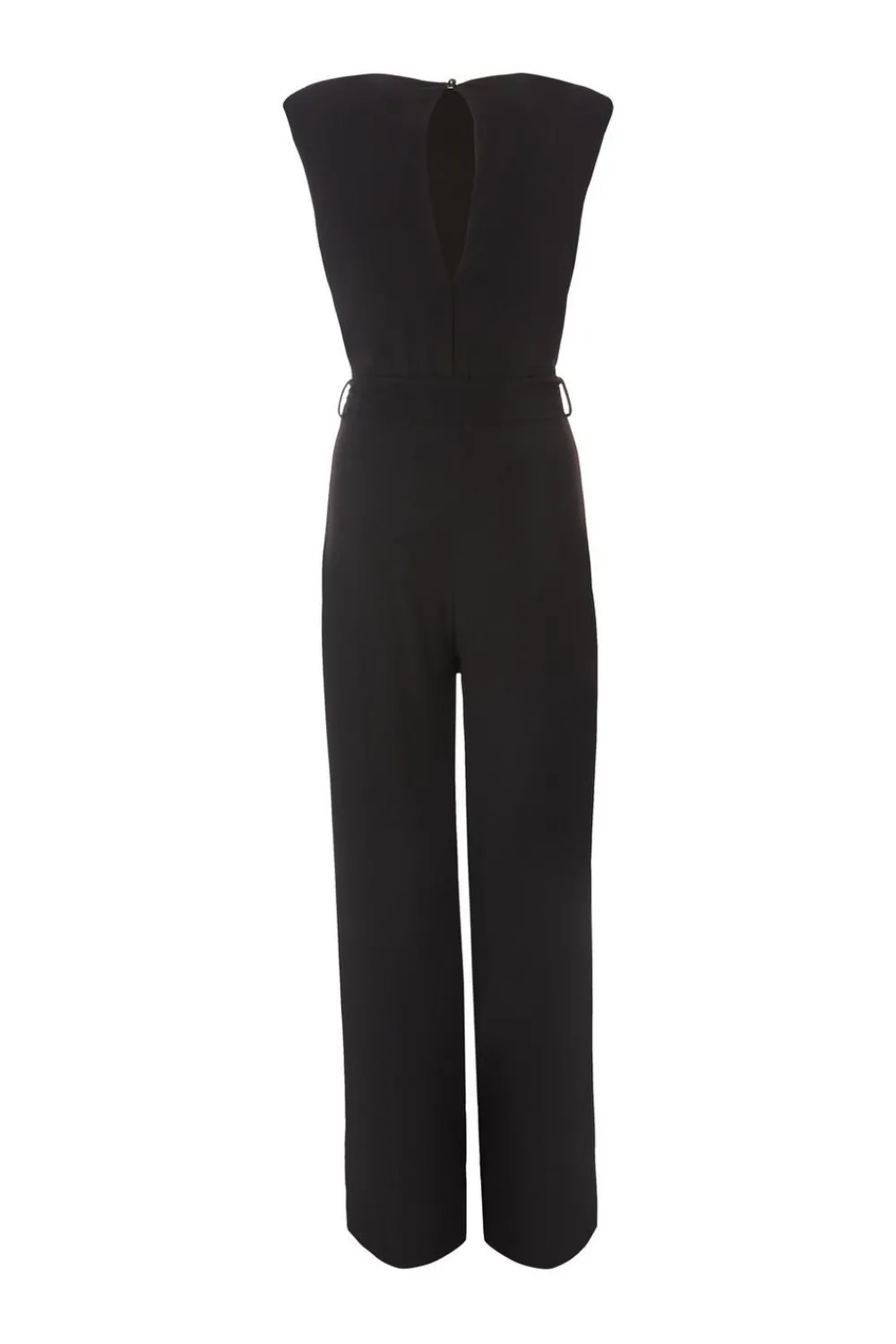 Quiz Going Out Jumpsuits|Evening Jumpsuits>Petite Black Tie Waist Jumpsuit