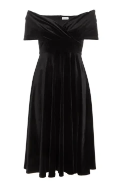 Quiz Prom & Ball|Evening Dresses>Petite Black Velvet Bardot Midi Dress