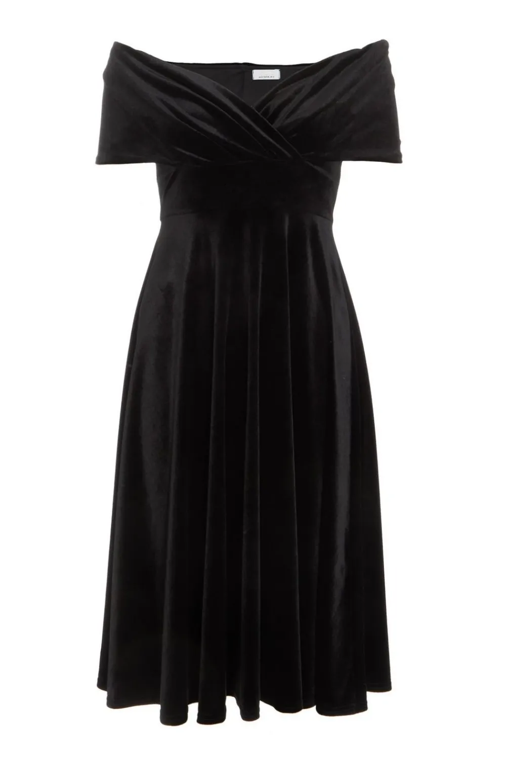Quiz Prom & Ball|Evening Dresses>Petite Black Velvet Bardot Midi Dress