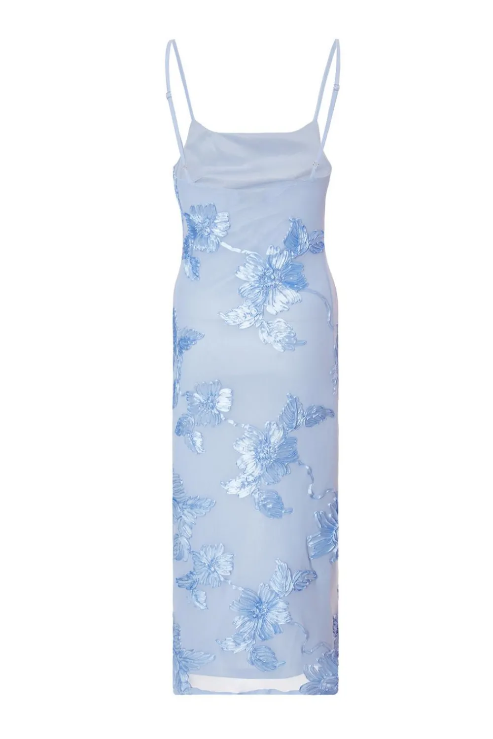 Quiz Day At The Races|Christening Guest>Petite Blue Floral Applique Midaxi Dress