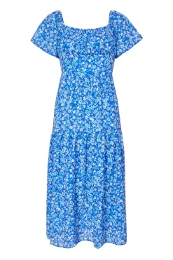 Quiz Summer Clothes|Holiday>Petite Blue Floral Print Midi Dress