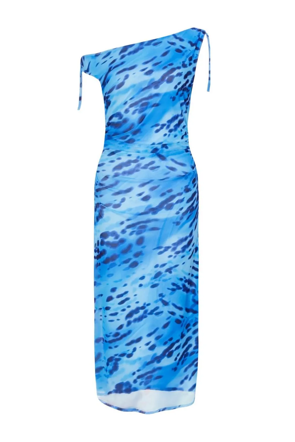 Quiz Summer Clothes|Dresses>Petite Blue Mesh Animal Print Midi Dress