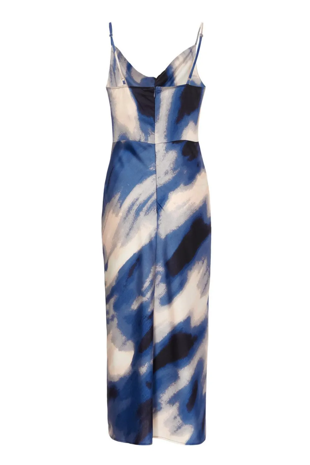 Quiz Day At The Races|Christening Guest>Petite Blue Satin Marble Midaxi Dress