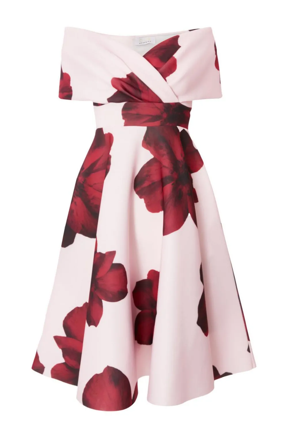 Quiz Summer Clothes|Petite Dresses>Petite Blush Bardot Floral Skater Dress