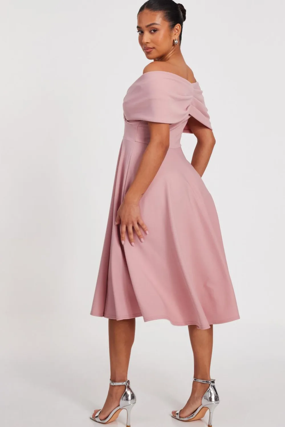 Quiz Evening Dresses|Christening Guest>Petite Bardot Midi Dress