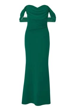 Quiz Prom Dresses|Prom & Ball>Petite Bottle Green Drop Sleeve Maxi Dress