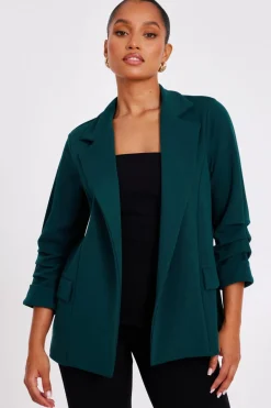 Quiz Workwear|Modest>Petite Ruched Sleeve Blazer