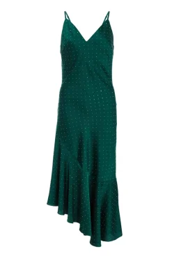 Quiz Prom Dresses|Evening Dresses>Petite Bottle Green Satin Asymmetric Midaxi Dress