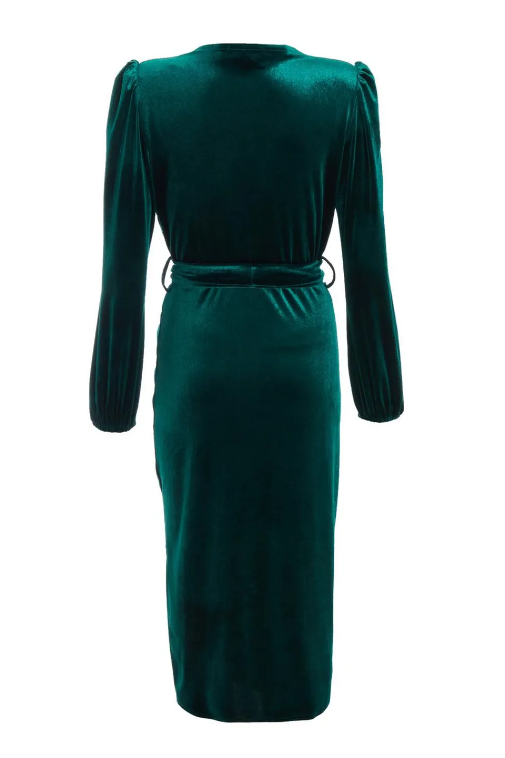 Quiz Evening Dresses|Wrap Dresses>Petite Bottle Green Velvet Midi Dress