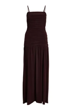 Quiz Evening Dresses|Day At The Races>Petite Brown Drop Waist Maxi Dress