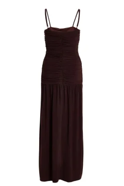 Quiz Evening Dresses|Day At The Races>Petite Brown Drop Waist Maxi Dress