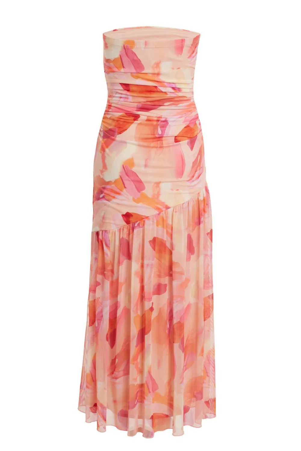 Quiz Day At The Races|Summer Clothes>Petite Coral Mesh Floral Midaxi Dress
