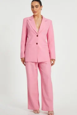 Quiz Day At The Races|Christening Guest>Petite Coral Wide Leg Tailored Trousers