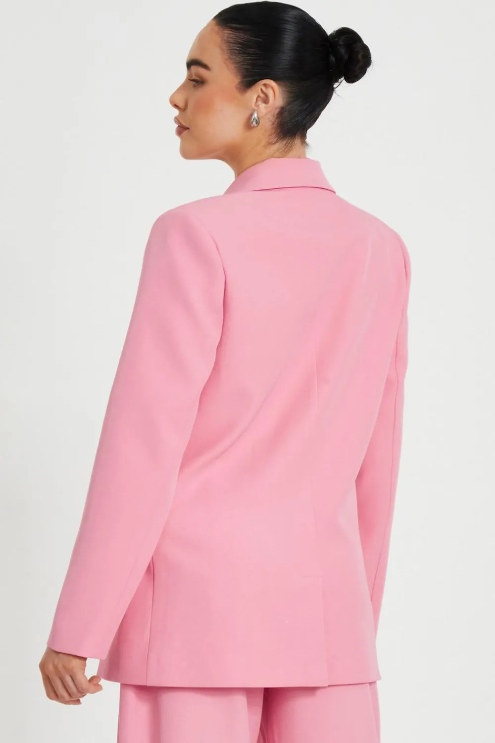 Quiz Summer Clothes|Modest>Petite Coral Woven Long Sleeve Blazer
