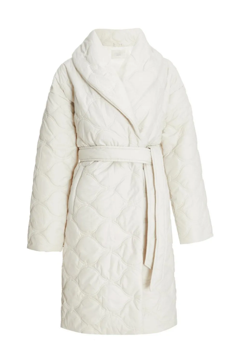 Quiz Jackets & Coats|Casual Clothing>Petite Cream Quilted Long Line Coat