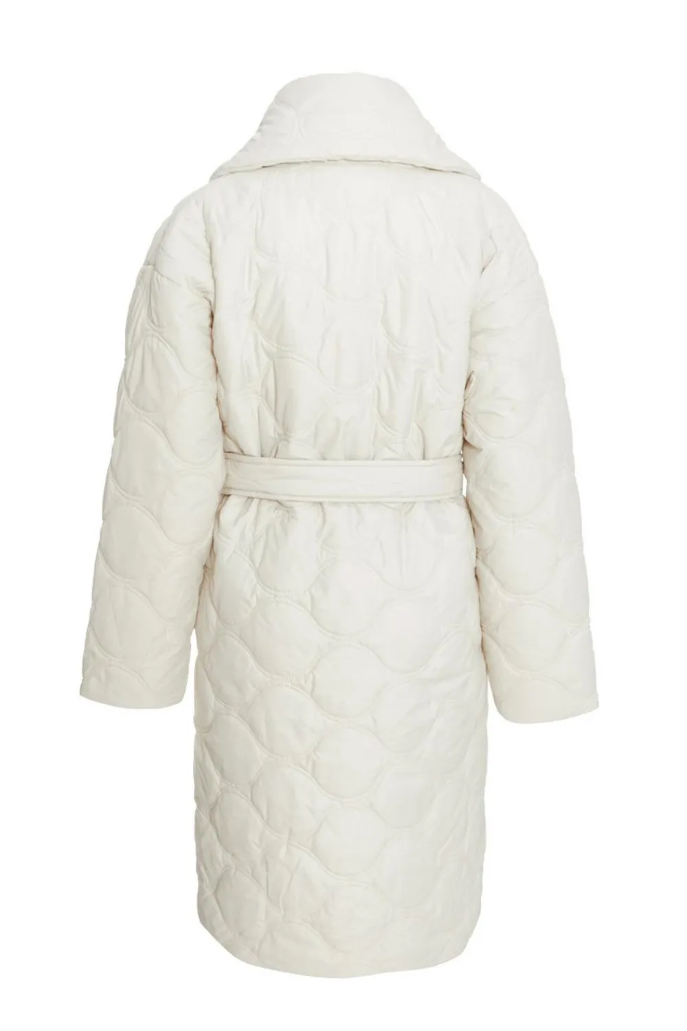 Quiz Jackets & Coats|Casual Clothing>Petite Cream Quilted Long Line Coat