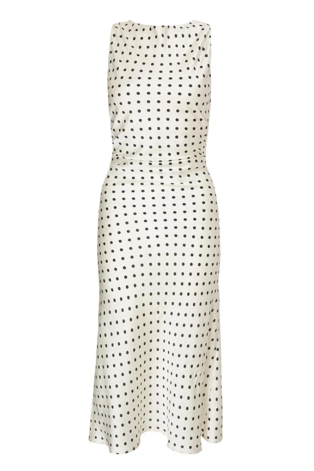Quiz Day At The Races|Christening Guest>Petite Cream Satin Polka Dot Midaxi Dress