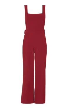 Quiz Occasion Jumpsuits|Going Out Jumpsuits>Petite Dark Red Bow Back Jumpsuit