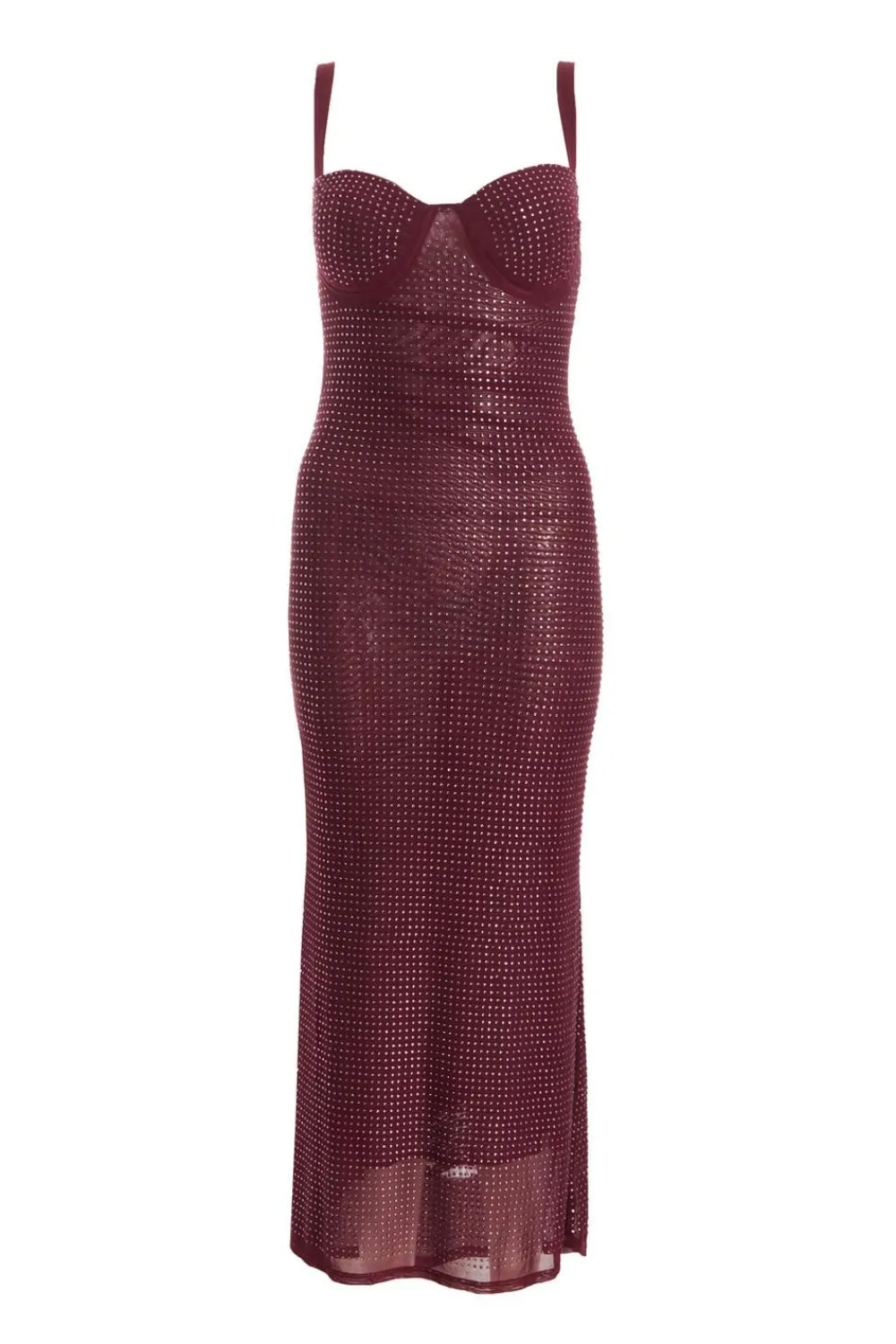 Quiz Evening Dresses|Going Out>Petite Dark Red Embellished Maxi Dress